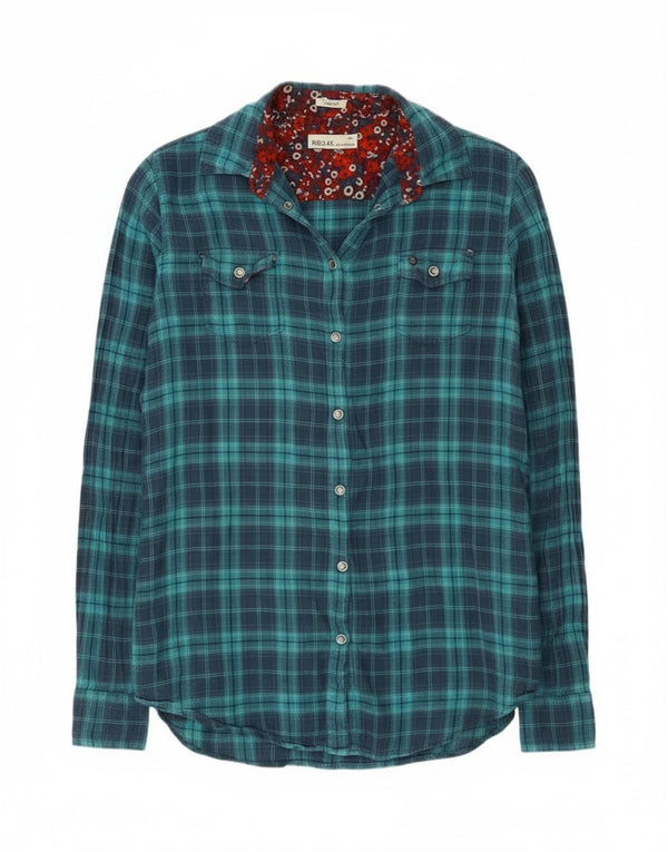 Replay Regular Ženska flanelska košulja UK 10 Mali plavi karirani pamuk