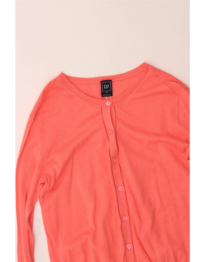 GAP Womens Cardigan Sweater UK 14 Medium Pink Cotton Vintage Gap and Second-Hand Gap from Messina Hembry 