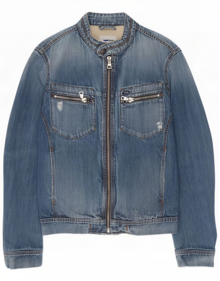 Gas ženska jakna od trapera s oštećenim izgledom UK 16 Large Blue Cotton