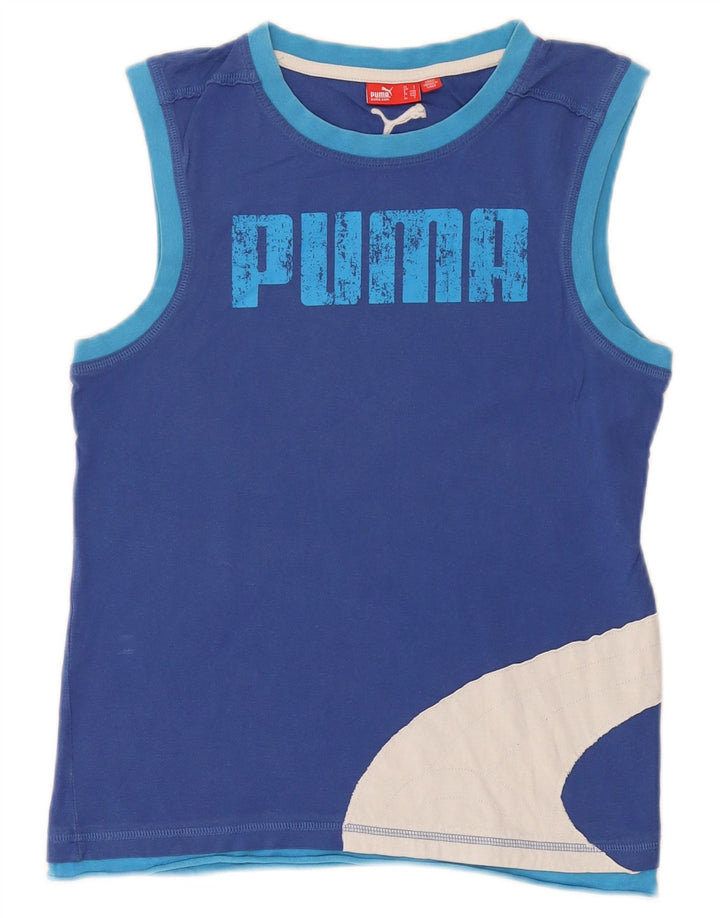 Puma muški grafički gornji dio prsluka mali plavi pamuk u boji
