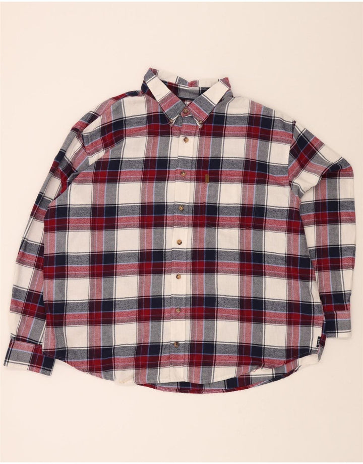 IZOD Mens Big & Tall Flannel Shirt 2XL Multicoloured Check Cotton Vintage Izod and Second-Hand Izod from Messina Hembry 
