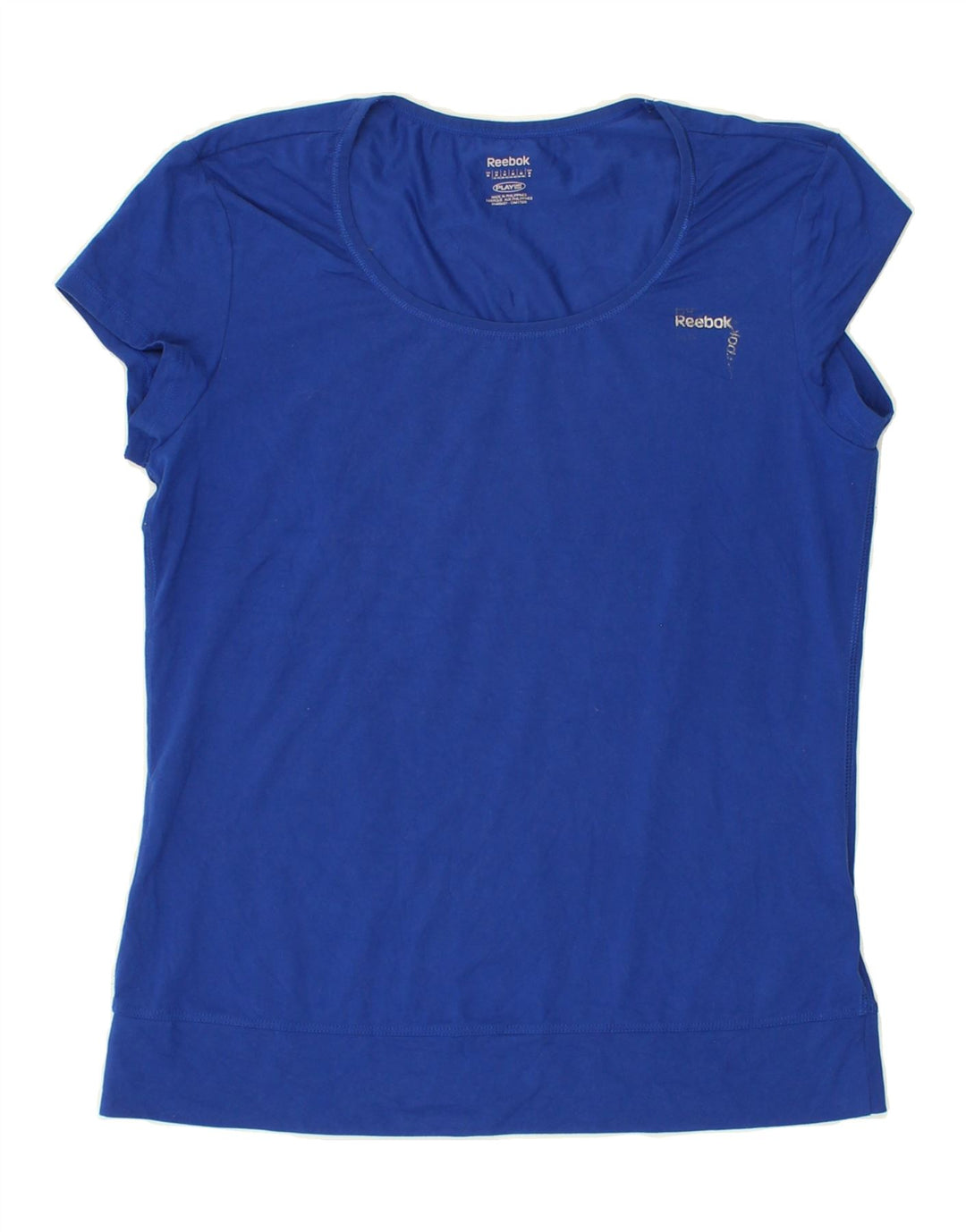REEBOK Womens T-Shirt Top UK 12/14 Medium Blue Polyester Vintage Reebok and Second-Hand Reebok from Messina Hembry 