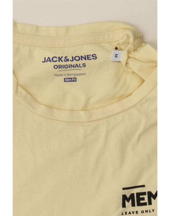 JACK & JONES Mens Graphic T-Shirt Top Medium Yellow Cotton Vintage Jack & Jones and Second-Hand Jack & Jones from Messina Hembry 