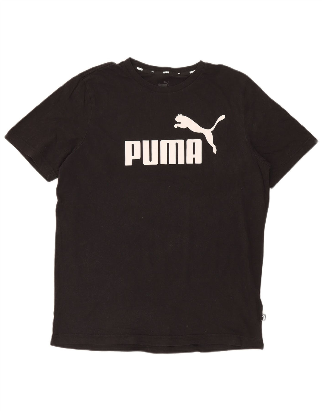Puma muška grafička majica kratkih rukava Srednji crni pamuk