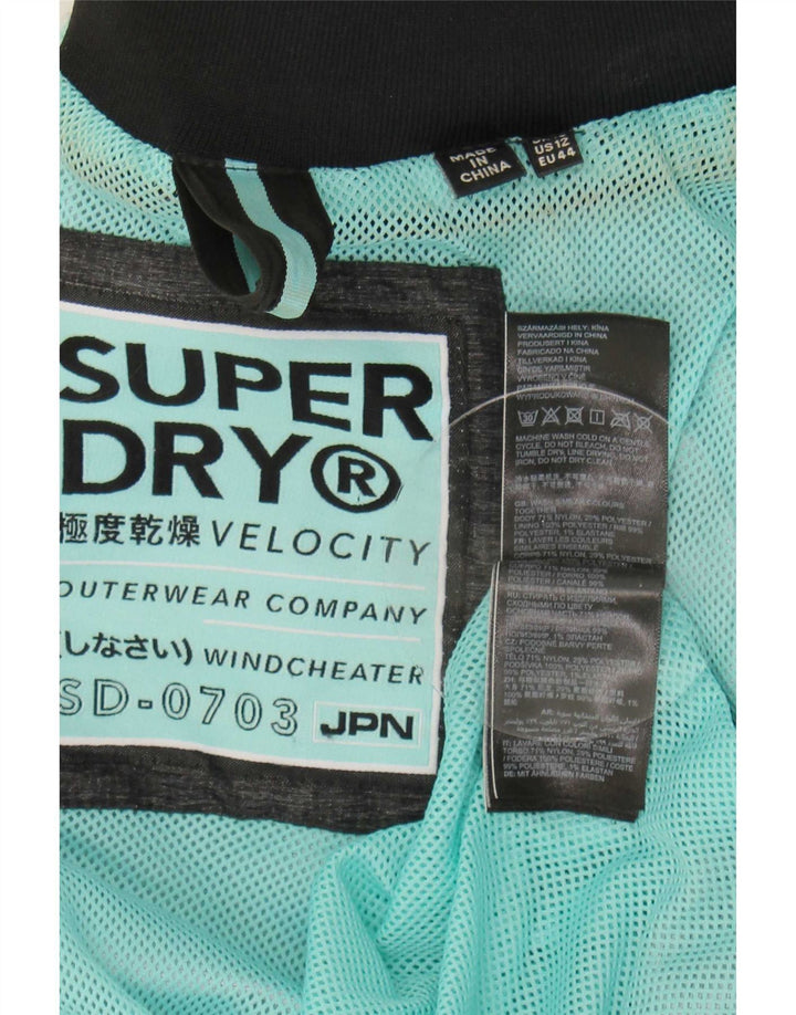 Superdry ženska kišna jakna s kapuljačom UK 16 Veliki sivi najlon