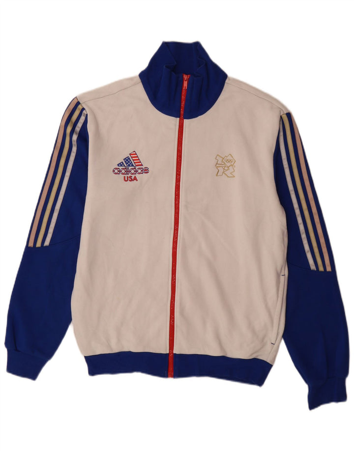 Adidas muška gornja jakna trenirke srednje bijele boje, pamuk