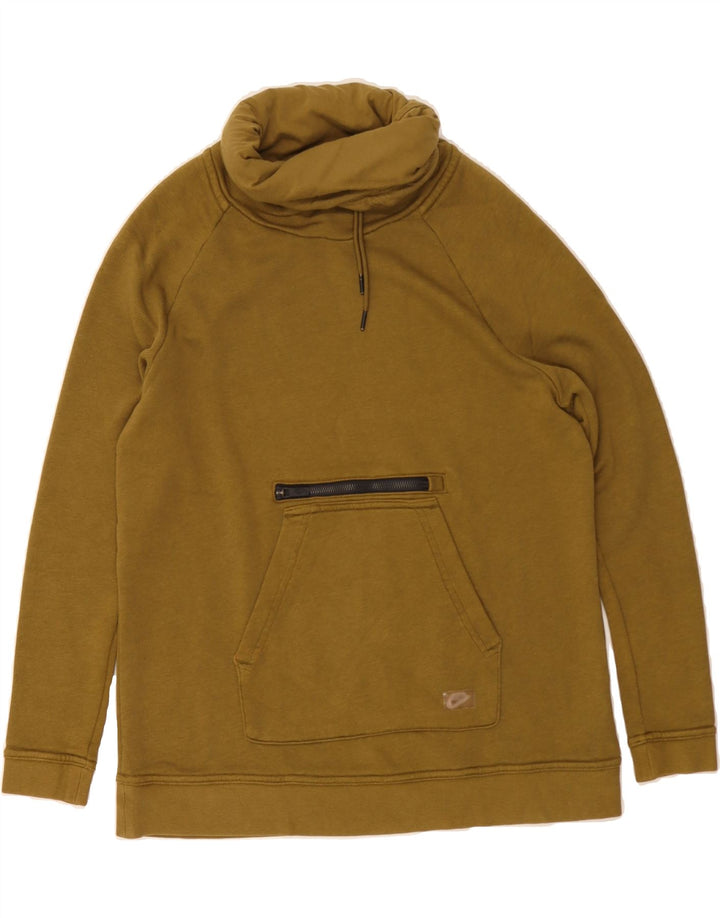 NIKE Mens Roll Neck Sweatshirt Jumper Small Khaki Cotton Vintage Nike and Second-Hand Nike from Messina Hembry 
