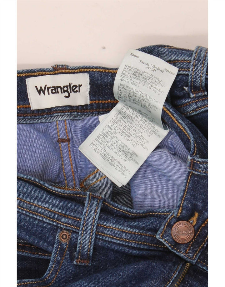 Wrangler muške ravne traperice W36 L32 plavi pamuk