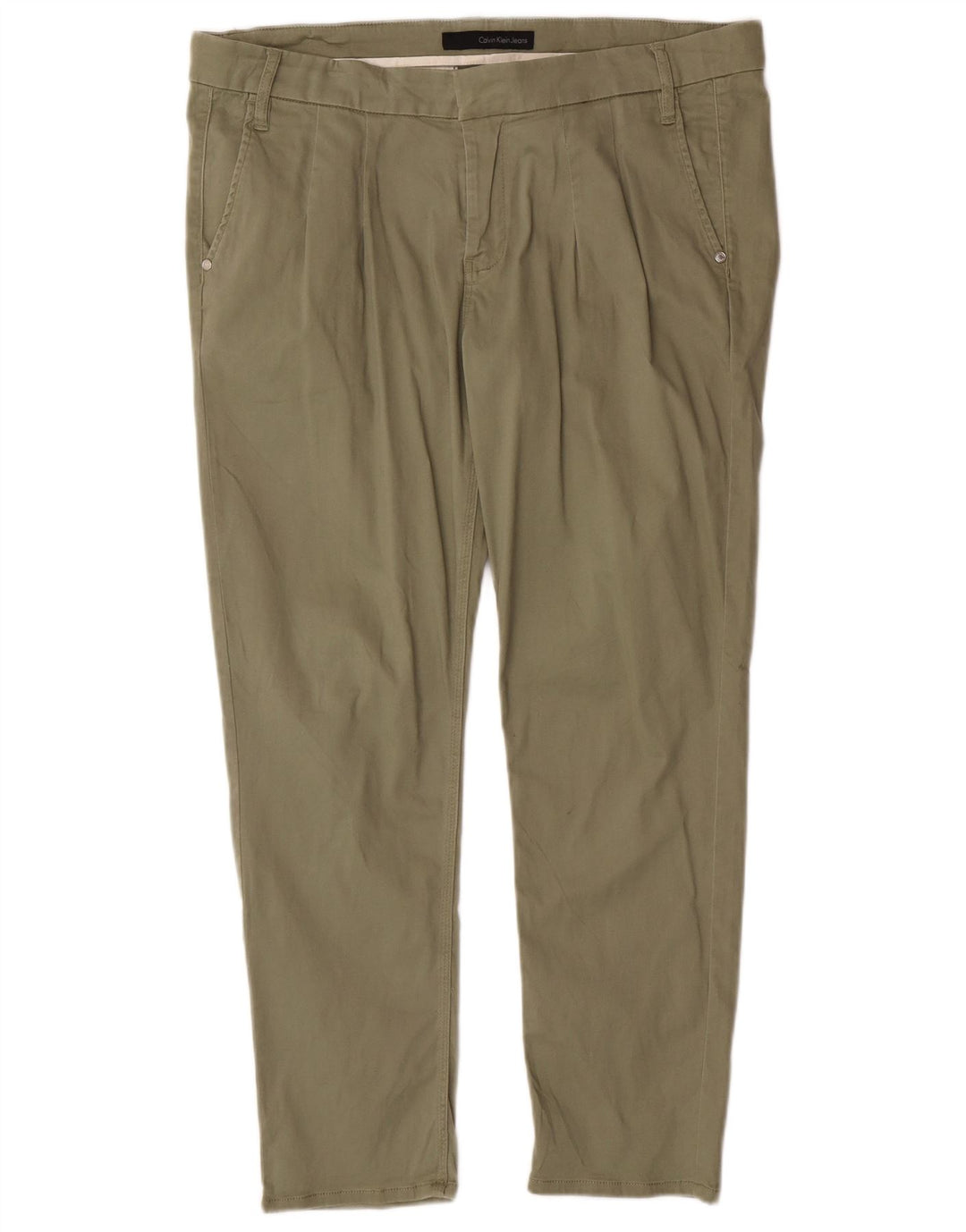 Calvin Klein Jeans muške uske chino hlače W32 L27 kaki pamučne klasične