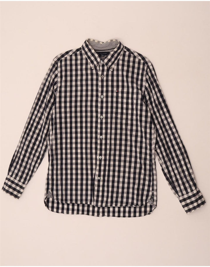 Tommy Hilfiger muška košulja prilagođenog kroja veličina 15 1/2 16 srednje plava gingham