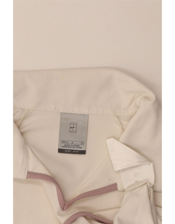 NIKE ženska Dri Fit Crop Polo majica US 8/10 Srednje bijeli poliester