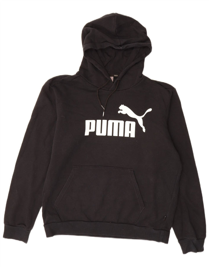 PUMA muška majica s kapuljačom srednje veličine, crni pamuk