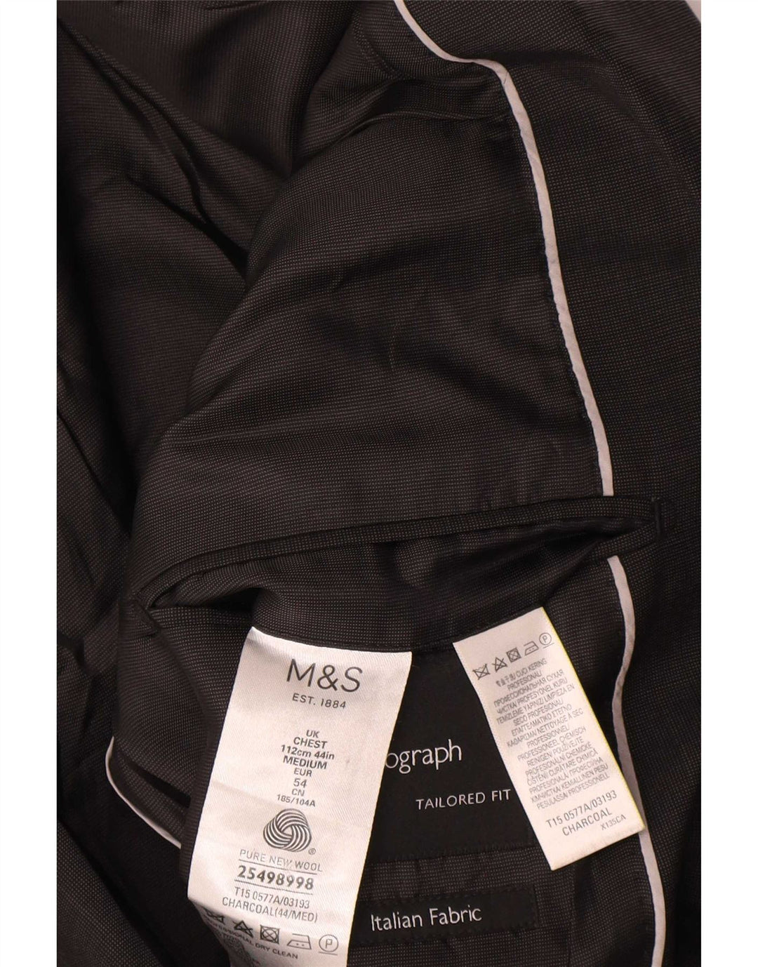 Marks & Spencer muška jakna sako s 2 gumba UK 44 XL crna vuna