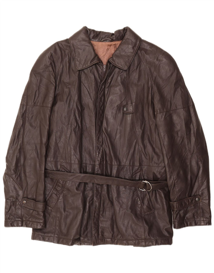 VINTAGE muška kožna jakna IT 54 2XL smeđa koža