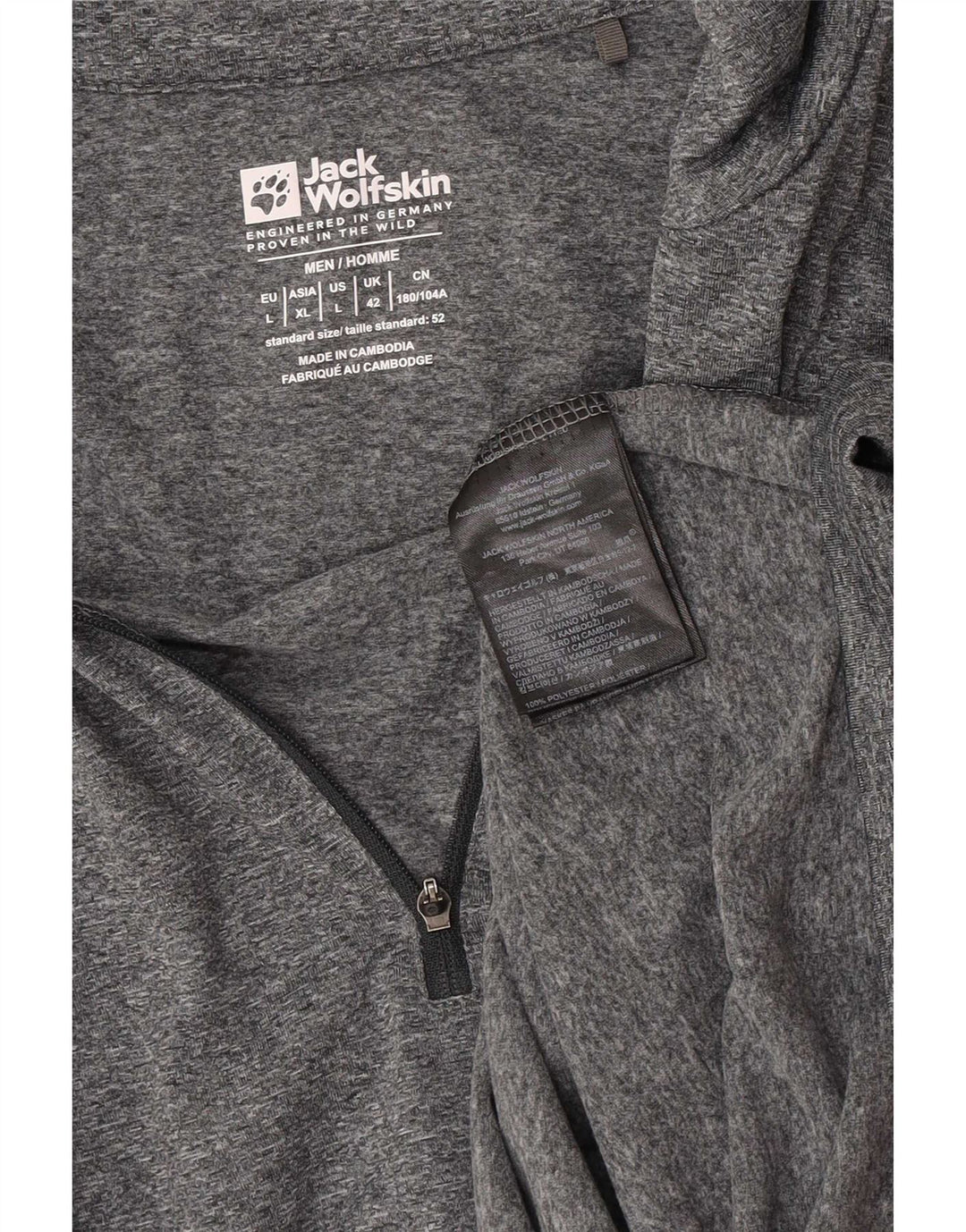 Jack Wolfskin, muška trenirka s patentnim izrezom, gornji dio UK 42, velika siva