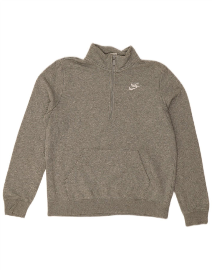 Nike ženska majica s kratkim izrezom s patentnim zatvaračem UK 10 Small Grey Flected