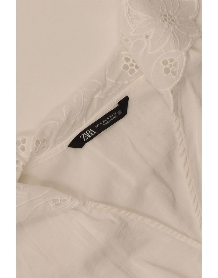 Zara ženski gornji dio kratke bluze UK 10 Small White
