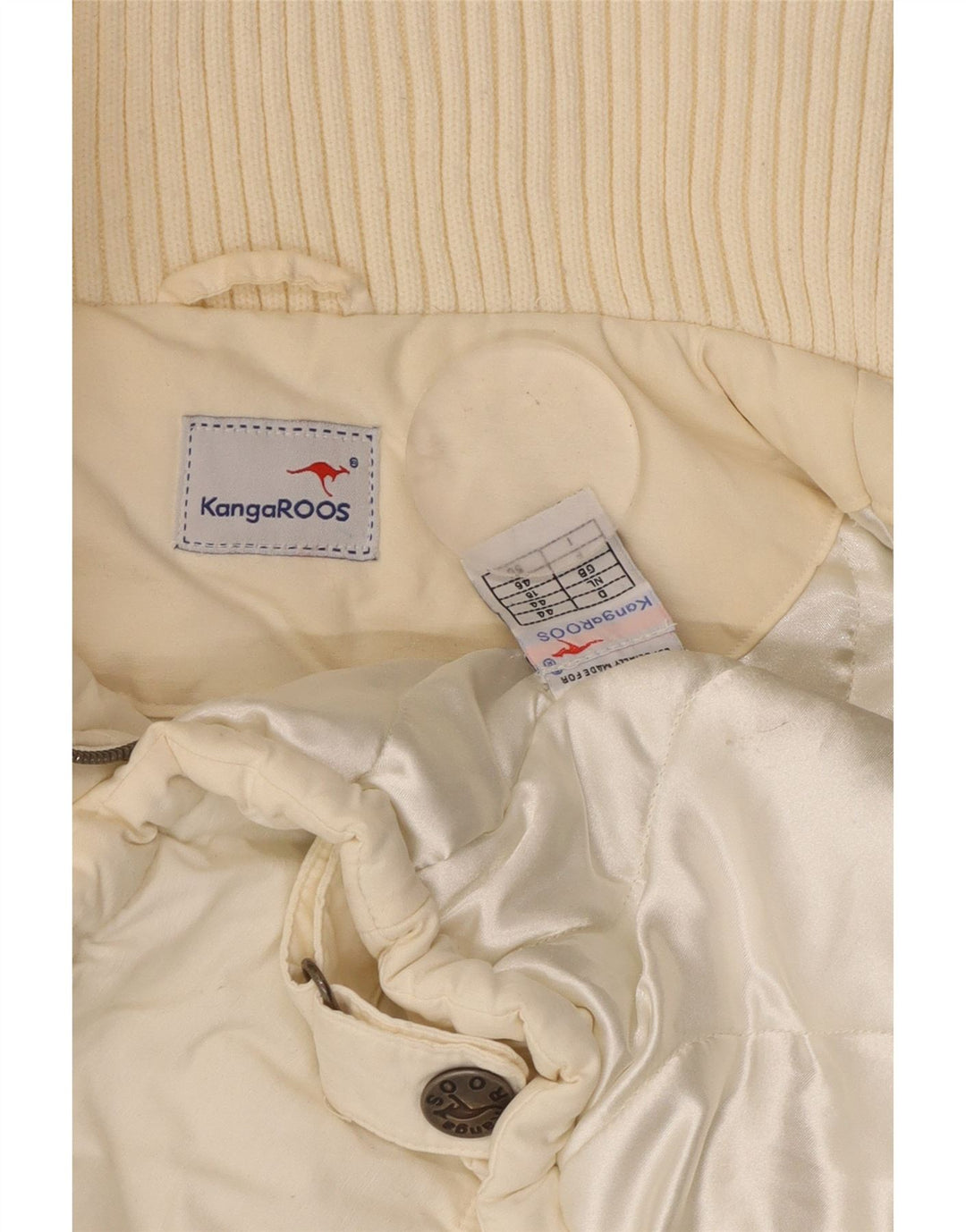 KANGAROOS Ženska podstavljena jakna UK 18 XL Bijeli pamuk