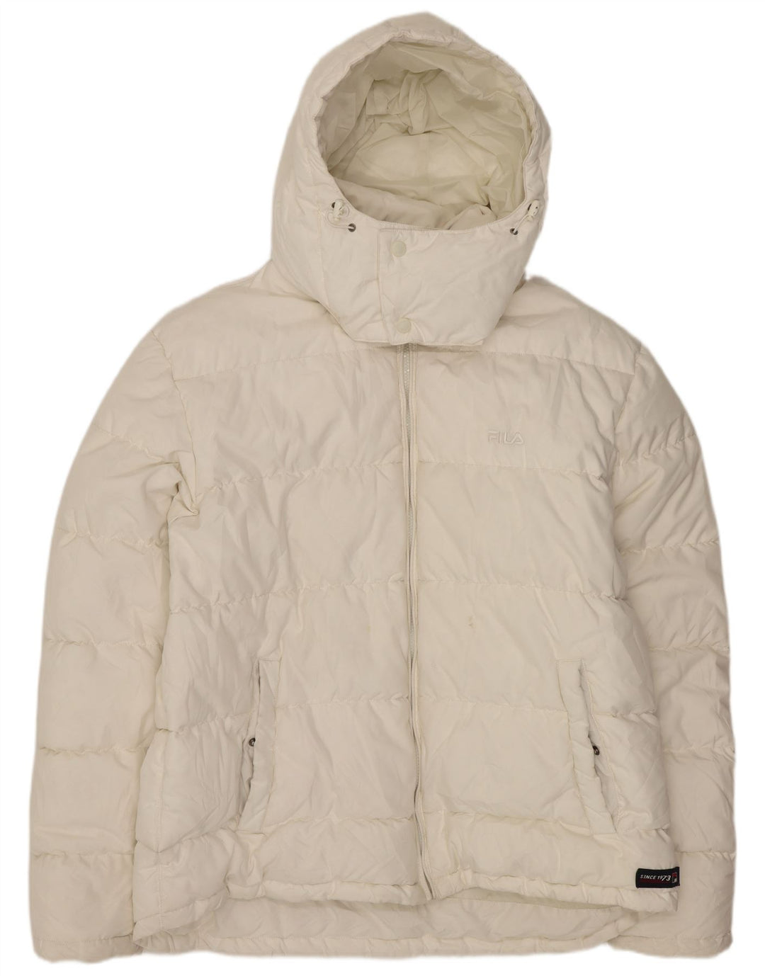 FILA Mens Hooded Padded Jacket UK 42 XL White Polyester