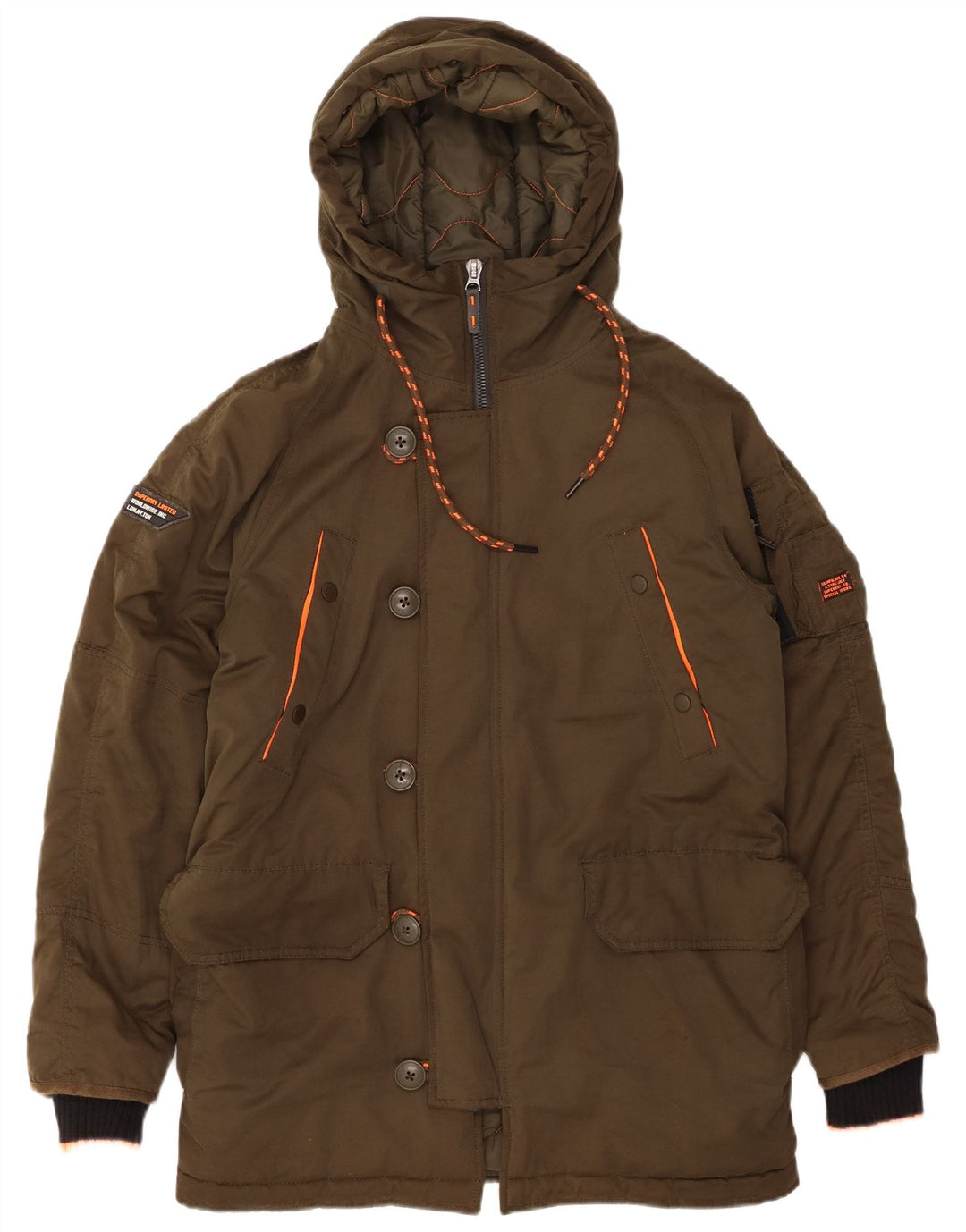 SUPERDRY muška parka jakna s kapuljačom UK 38, srednji kaki poliester
