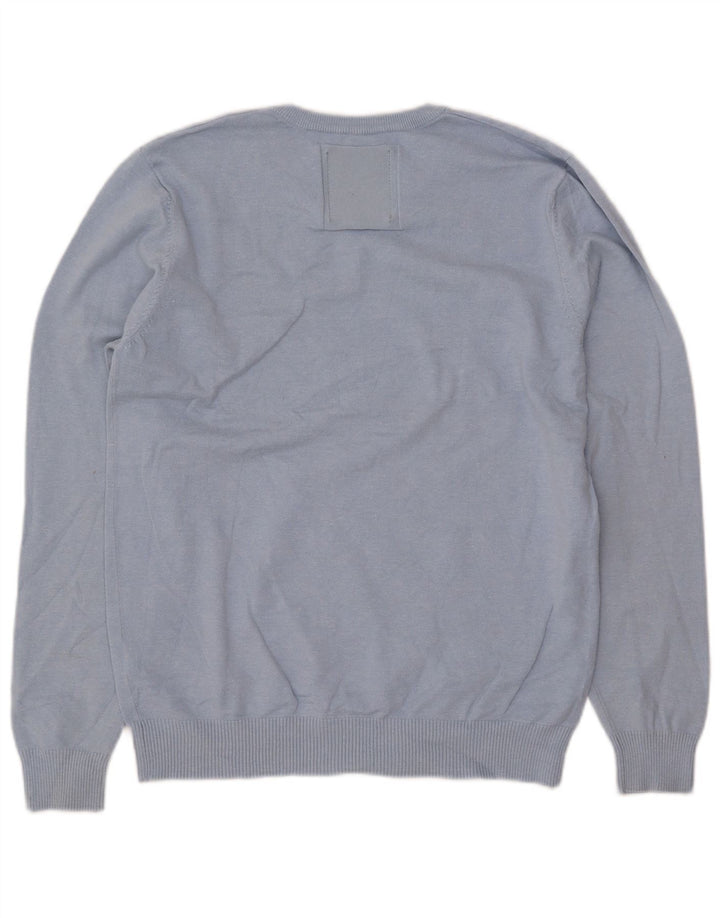 JACK & JONES Muški pulover s V-izrezom Veliki plavi akril