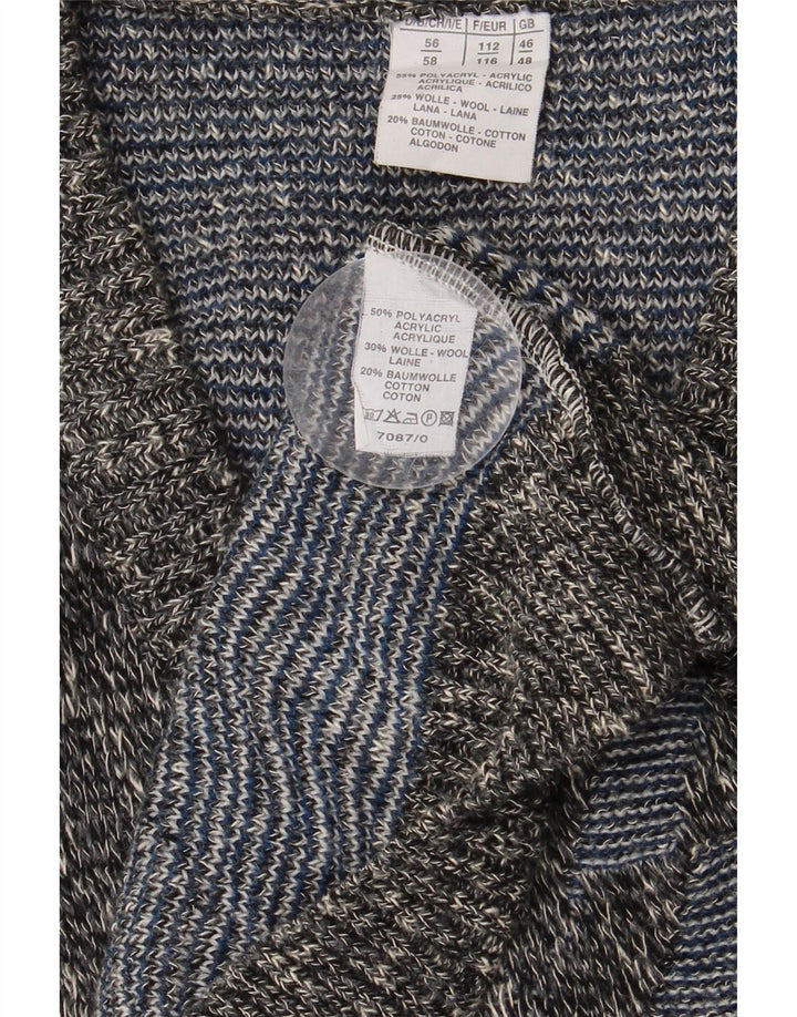 VINTAGE Muški džemper s V-izrezom UK 46/48 2XL Višebojni geometrijski