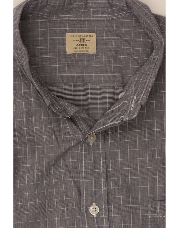 J. CREW Mens Shirt Size 16 1/2 Large Grey Check Cotton Vintage J. Crew and Second-Hand J. Crew from Messina Hembry 