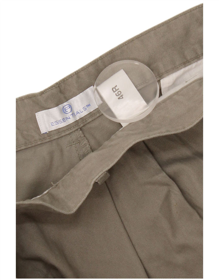 Essentials muške chino hlače s klinovima W46 L30 sivi pamuk