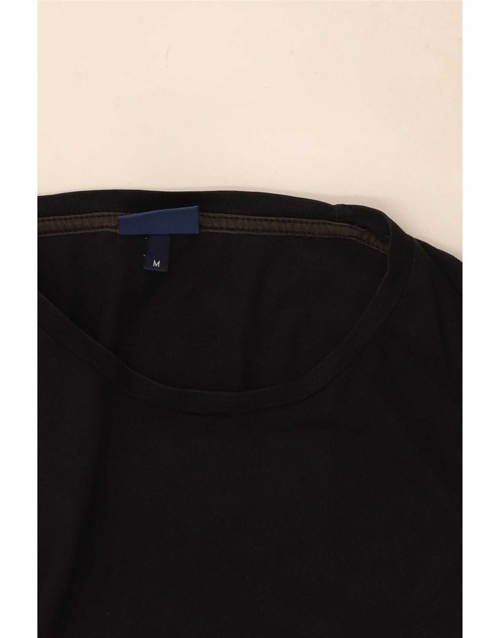 Trussardi Jeans muška majica s grafičkim motivima dugih rukava, srednji crni pamuk