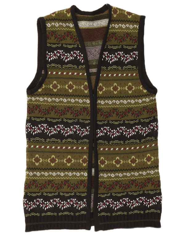 Vintage ženski kardigan pulover bez rukava UK 12 srednje zelene boje