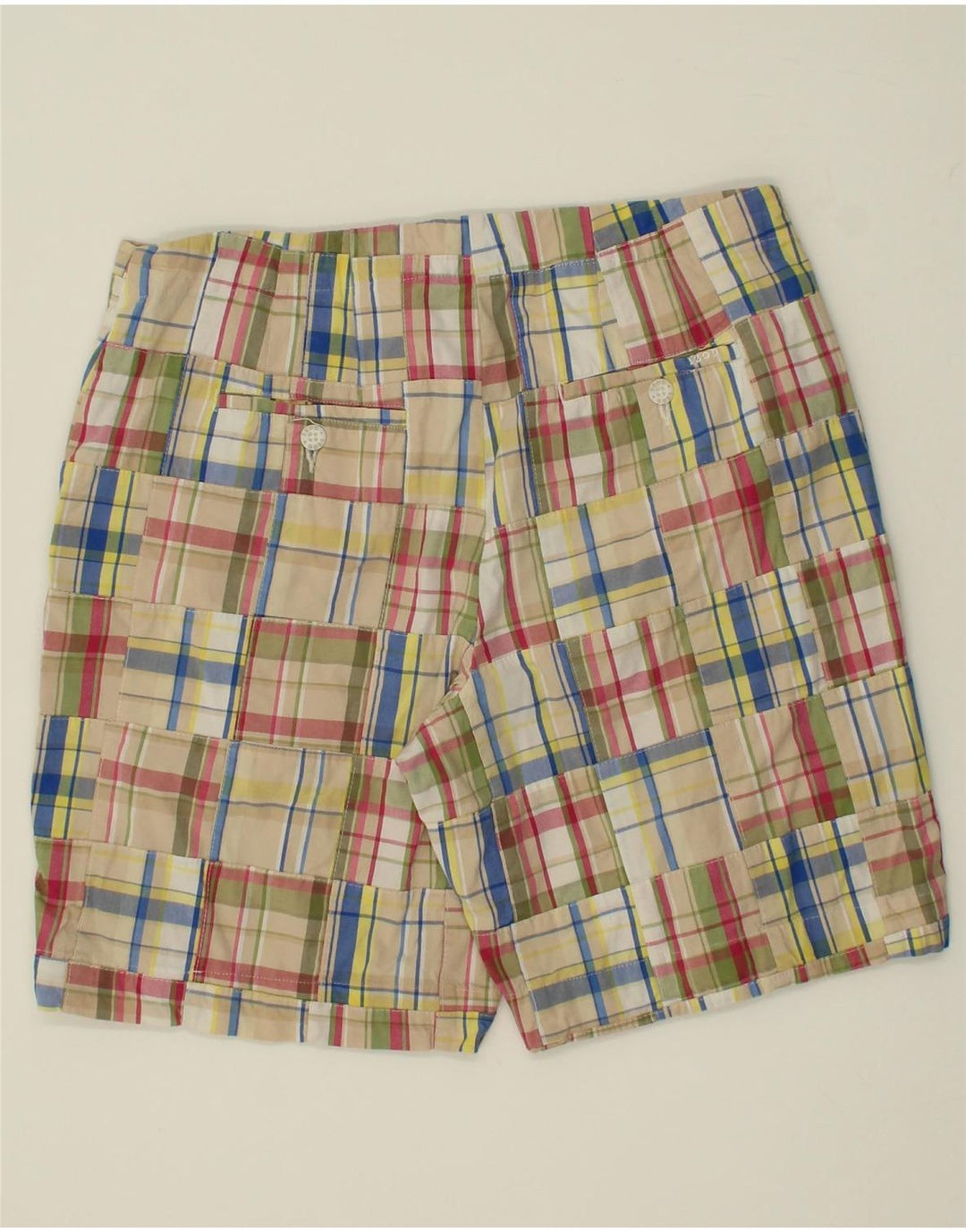 IZOD Womens Chino Shorts US 10 Large W32  Multicoloured Patchwork Cotton Vintage Izod and Second-Hand Izod from Messina Hembry 