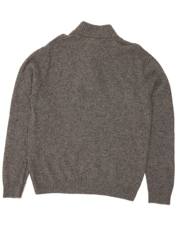 Crew Clothing Muški džemper s dugmadima i ovratnikom XL siva vunena