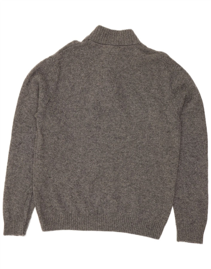 Crew Clothing Muški džemper s dugmadima i ovratnikom XL siva vunena