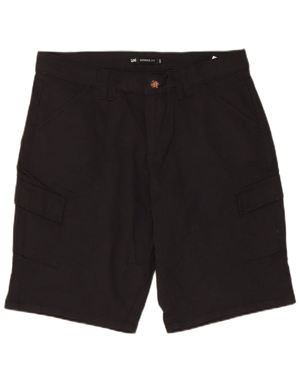 Lee Womens Mid Rise Cargo Shorts US 6 Medium W30 Black Cotton
