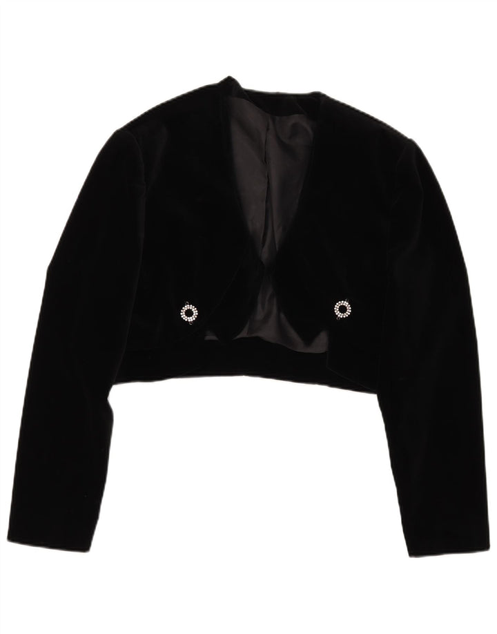 Vintage ženska bolero jakna IT 48 XL crni pamuk