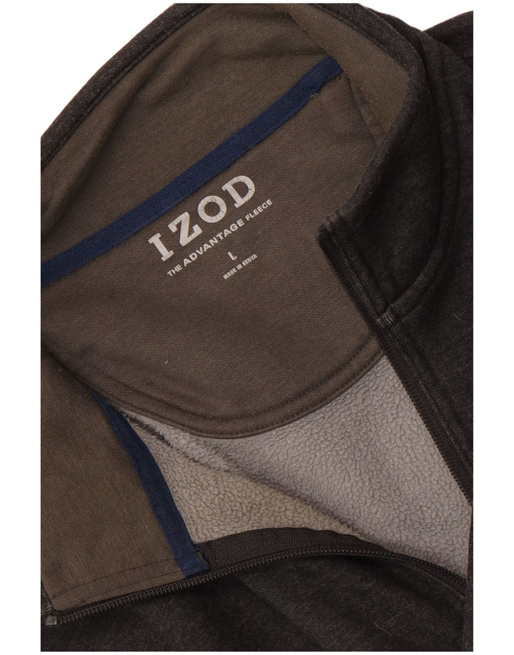 Izod muška majica s izrezom s patentnim zatvaračem, velika siva