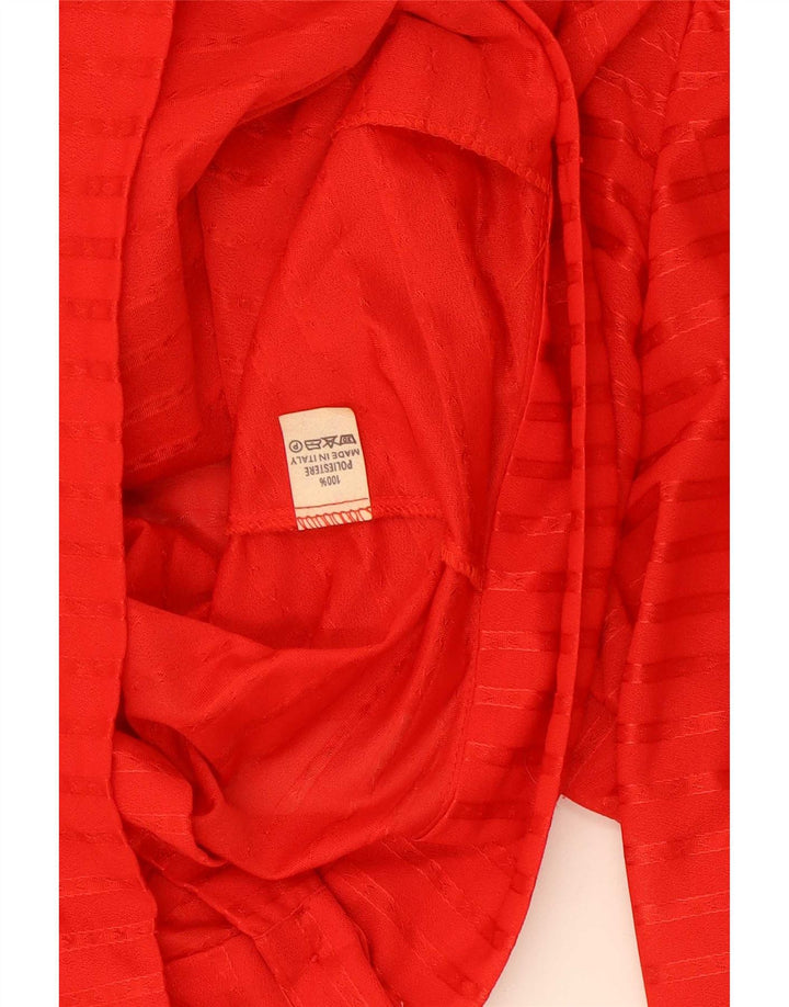Vintage ženska kratko košulja bluza US 5 male crvene pruge od poliestera