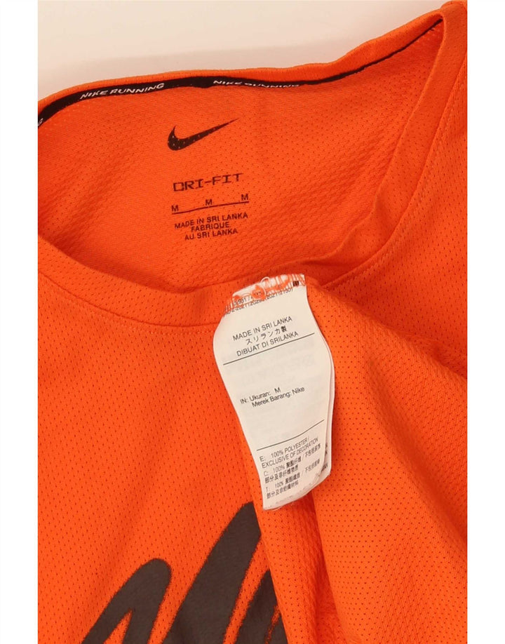 Nike Dri Fit Graphic T-Shirt Top srednje narančasti poliester