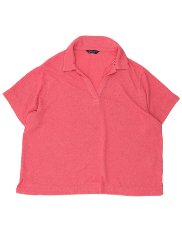 Marks & Spencer ženska polo majica UK 22 3XL ružičasta viskoza