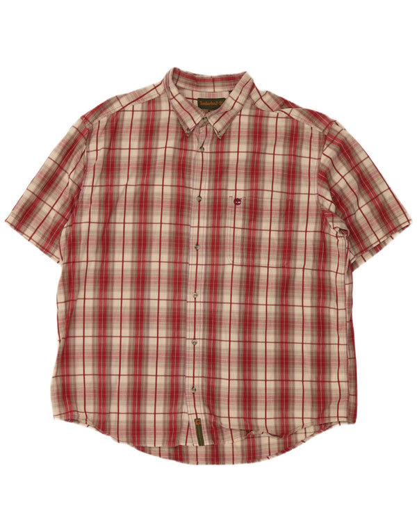 TIMBERLAND Muška košulja kratkih rukava 2XL pamuk u crvenom karu