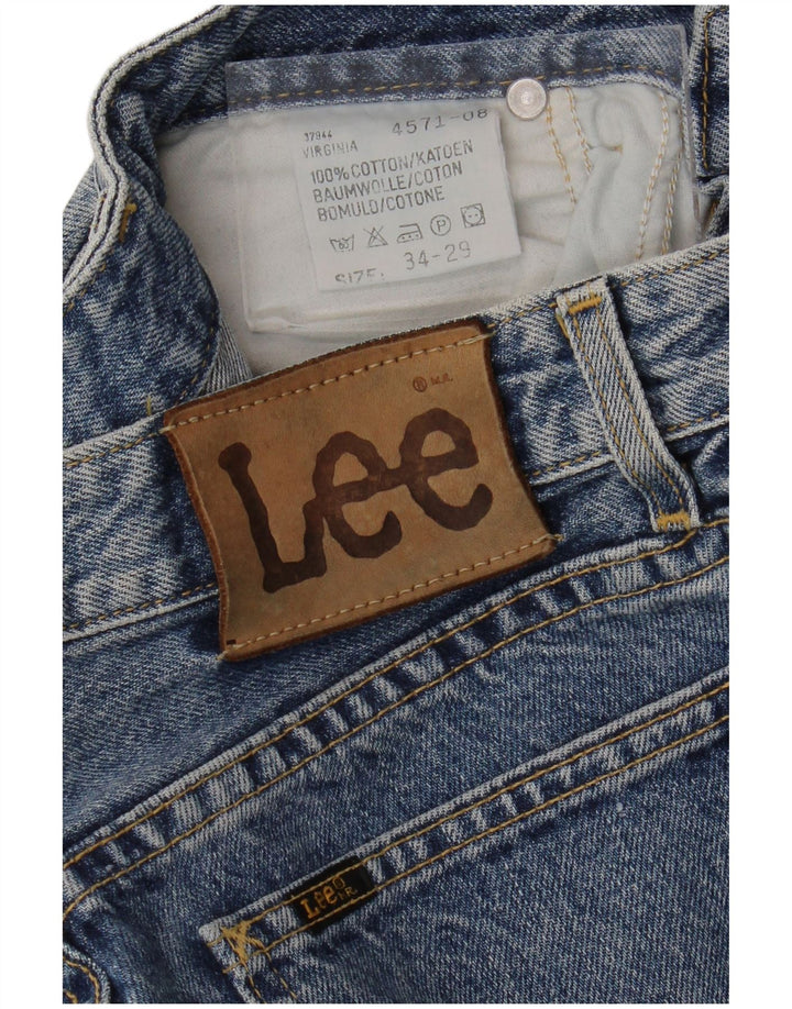 LEE Ženske sužene traperice visokog rasta W34 L29 Plavi pamuk