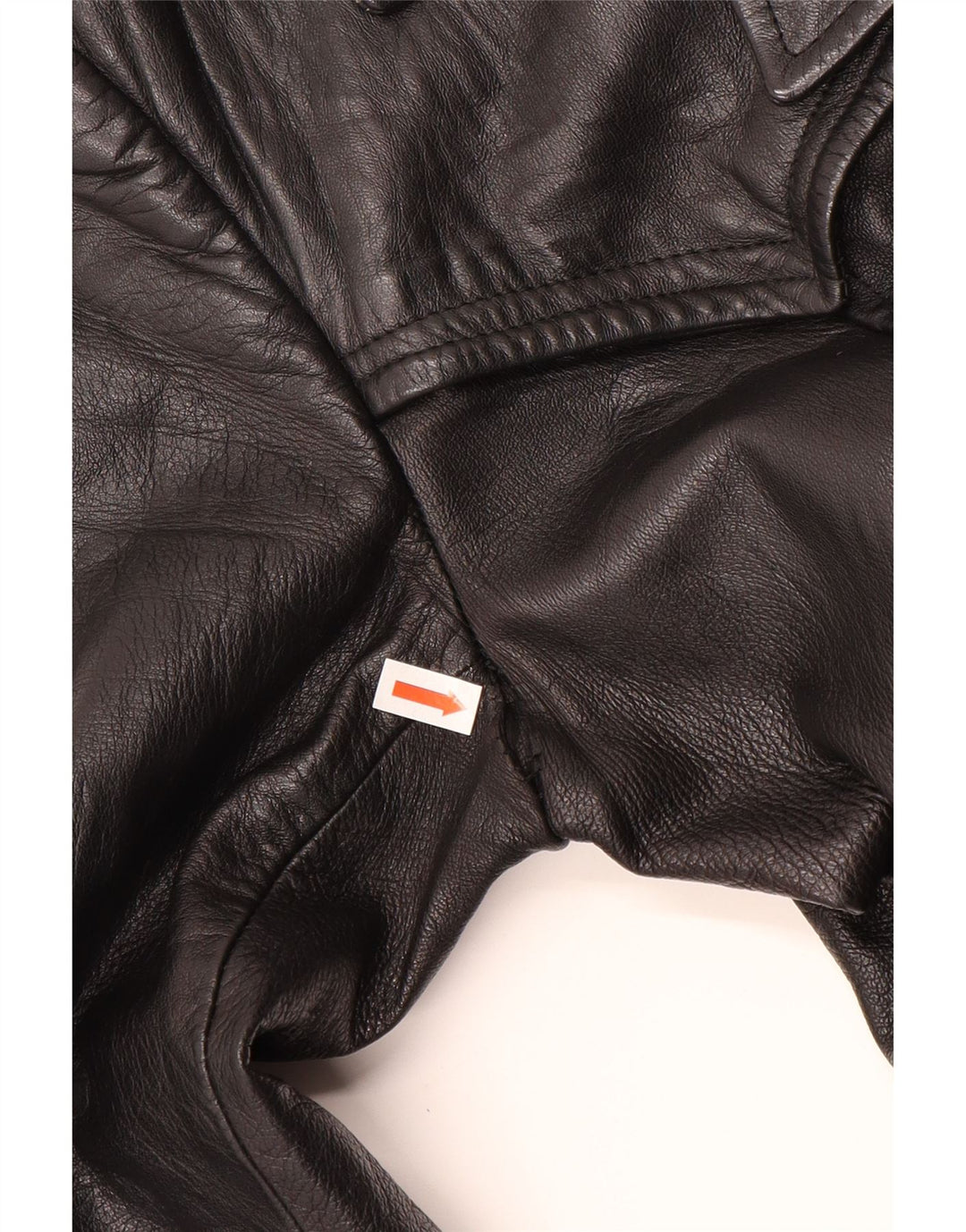 VINTAGE ženski kožni kaput UK 12 Srednja crna koža