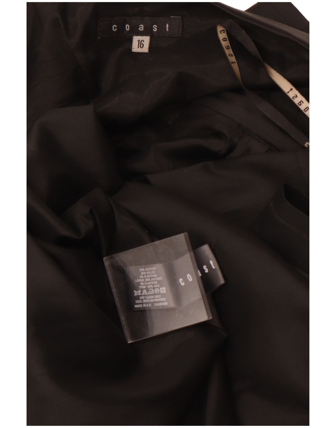 COAST ženska maksi haljina s halterima UK 16 veliki crni acetat