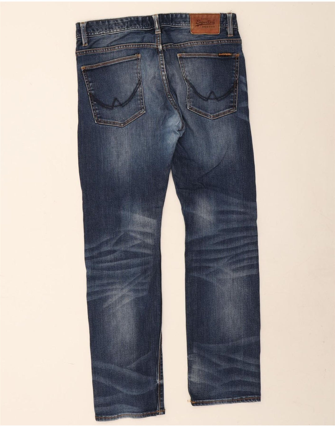Superdry muške ravne traperice W32 L30 plavi pamuk
