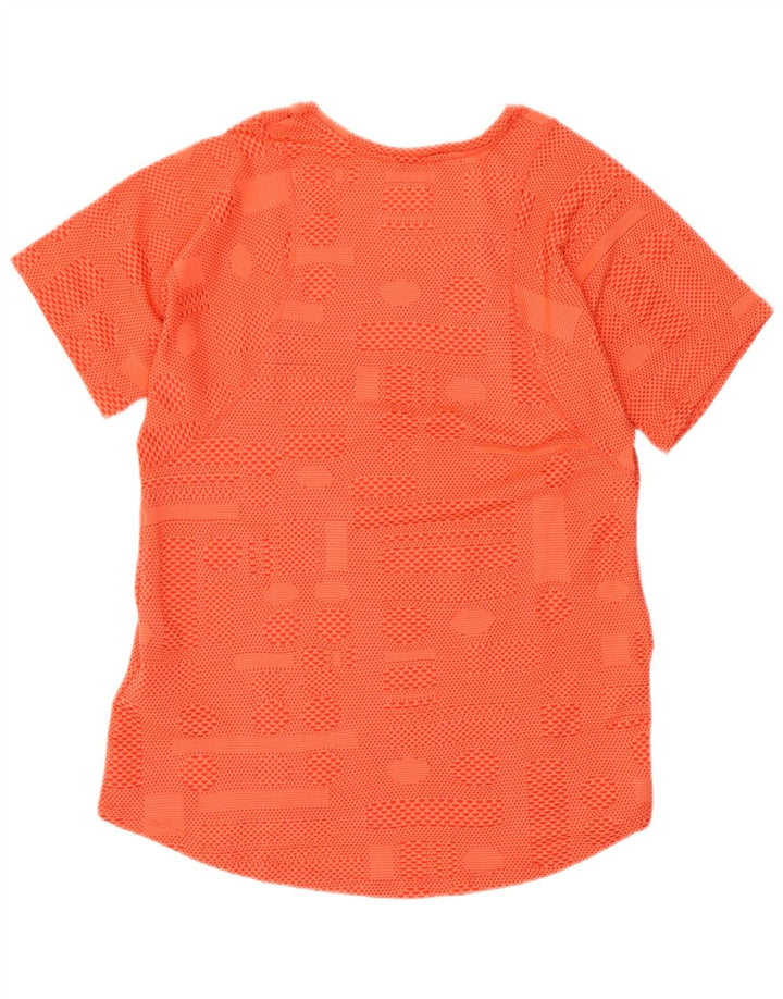 Nike Ženska Dri Fit majica kratkih rukava UK 12 Medium Orange Geometric Polyester