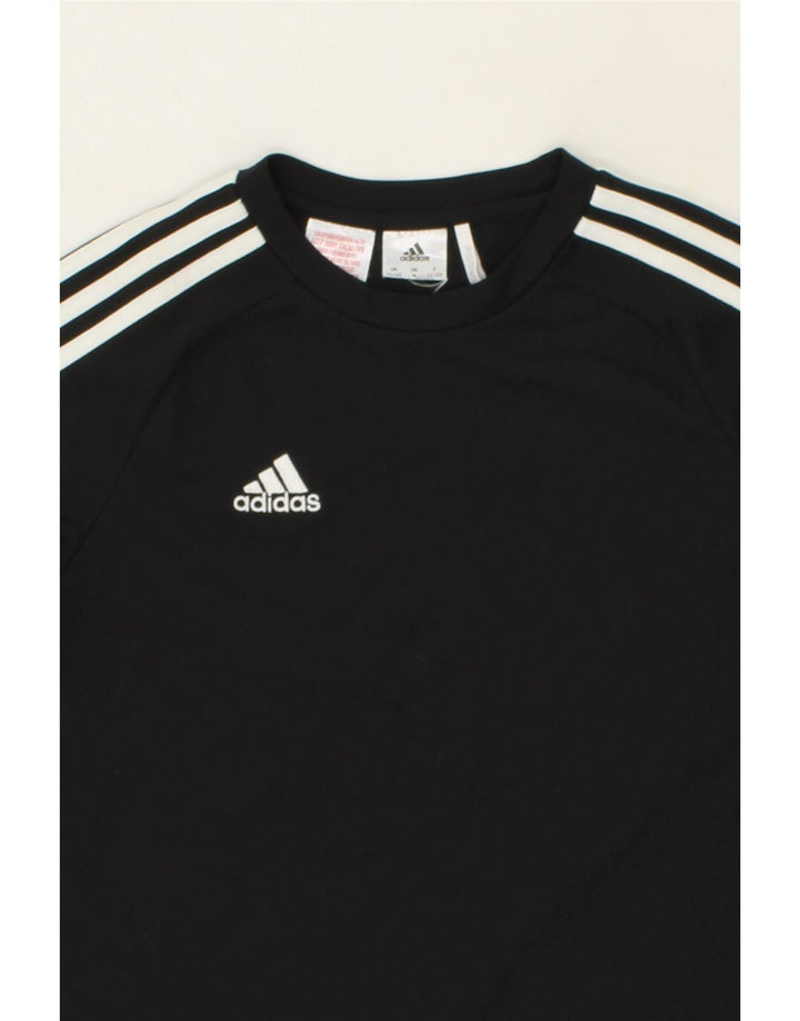 ADIDAS Boys Climalite T-Shirt Top 11-12 Years Black Polyester Vintage Adidas and Second-Hand Adidas from Messina Hembry 