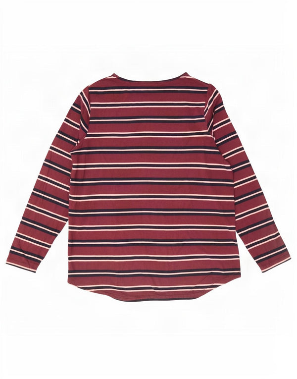 Ženska majica dugih rukava Fat Face UK 18 XL, tamnocrveni prugasti pamuk
