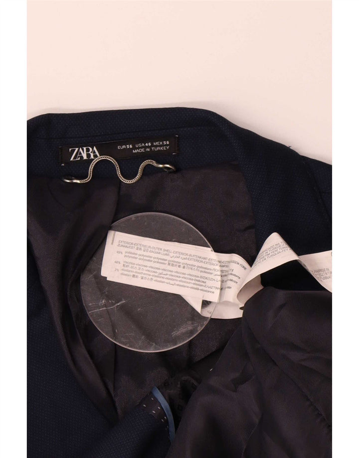 Zara muška jakna sa 2 gumba EU 56 XL tamnoplavi poliester