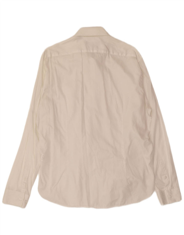 Dkny muška uska košulja srednje bijelog pamuka