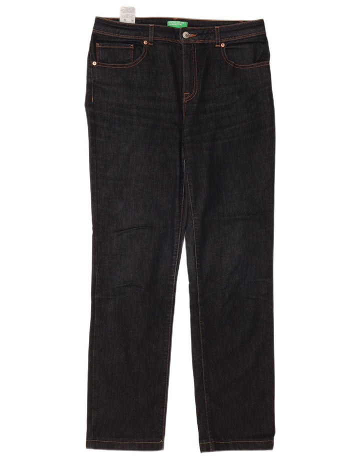 BENETTON Ženske ravne traperice W31 L30 tamnoplavi pamuk